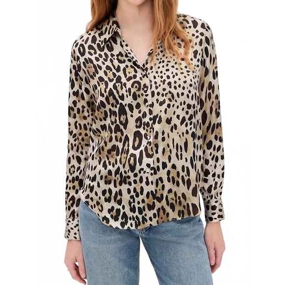 NEW MISA LOS ANGELES celine long sleeve top in leopard print